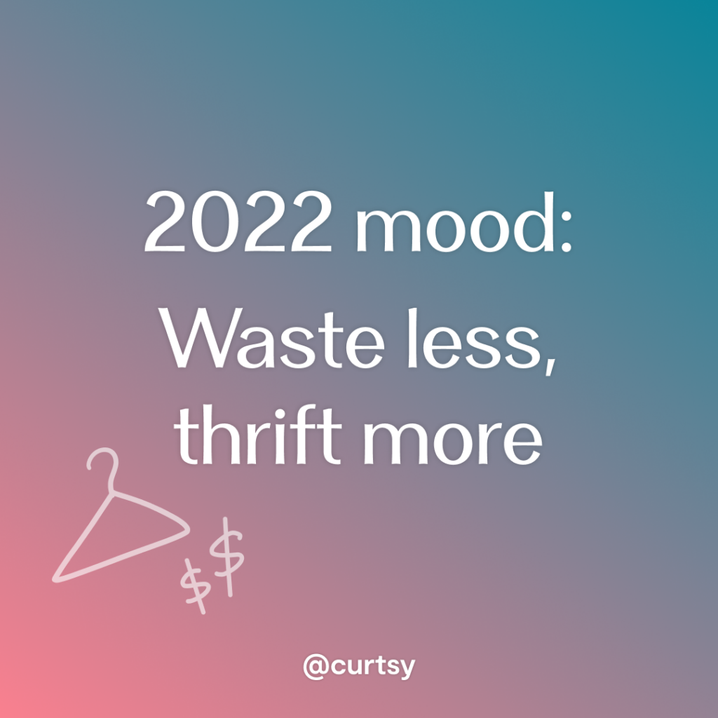 image of inspirational quote that says waste less, thrift more